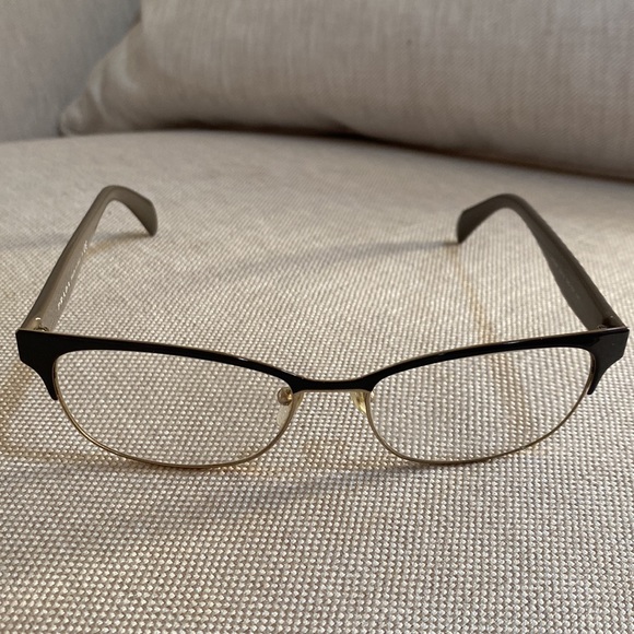Prada made in Italy eye 👁️ glasses 👓 unisex gray with gold in case & wipe - Picture 13 of 16